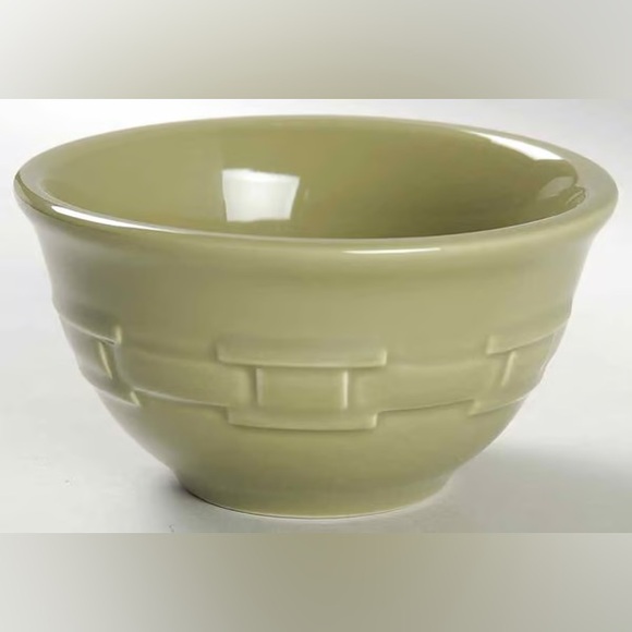 Longaberger Other - Discontinued Longaberger Pottery Woven Traditions Round Dessert Bowl Sage Green